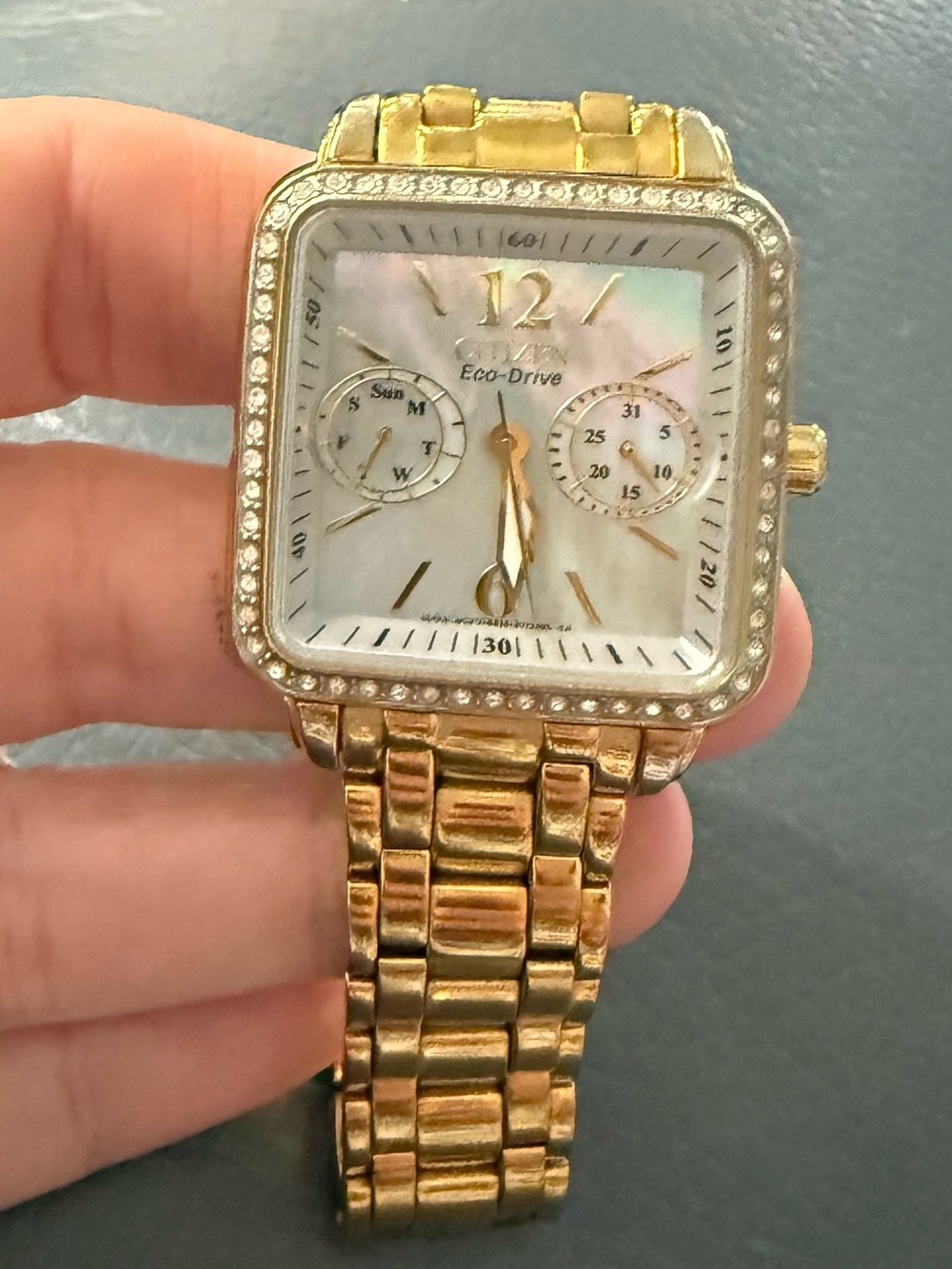 Citizen Eco-Drive 8635-S079586 Women’s Gold Tone Crystal Bezel watch